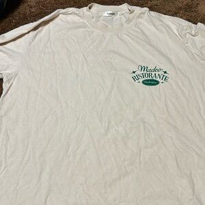 NEVER WORN MADHAPPY MADEI RISTORANTE CREAM SHIRT SIZE M